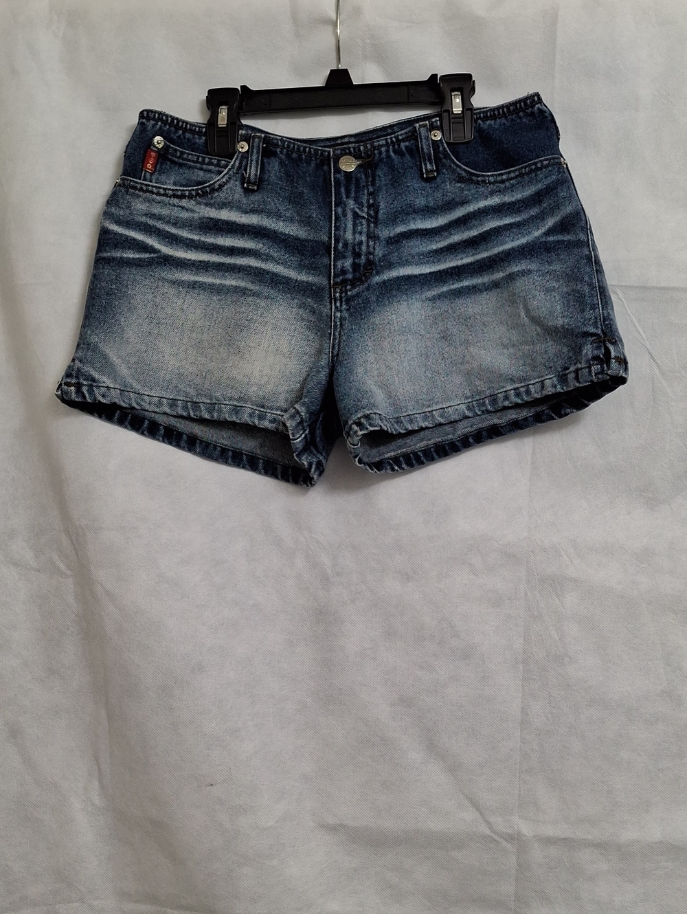 Mudd Women's Faded Dark Blue Denim Shorts